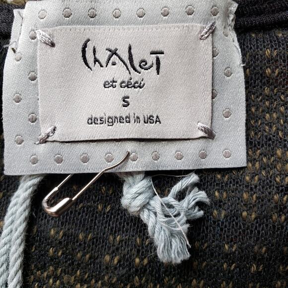 NWT Chalet Moss Green Striped Long Sleeve Wrap Sweater - Picture 11 of 12